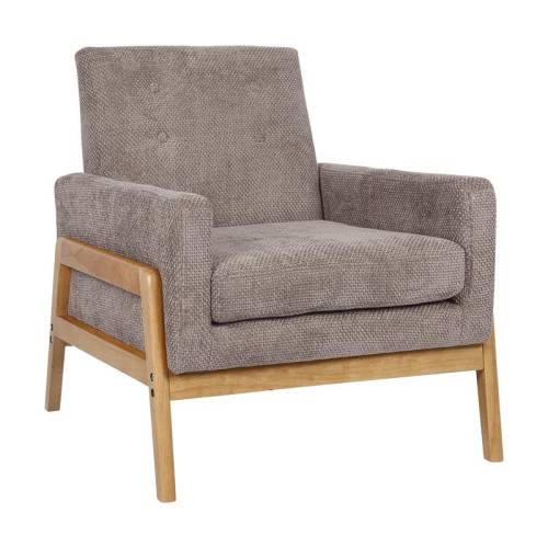 ΠΟΛΥΘΡΟΝΑ Fylliana Irma ΜΠΕΖ ΧΡΩΜΑ ΥΦΑΣΜΑΤΟΣ ΜΕ ΞΥΛΙΝΑ ΠΟΔΙΑ 73x77x82εκ