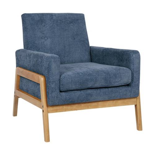 ΠΟΛΥΘΡΟΝΑ Fylliana Irma ΜΠΛΕ ΧΡΩΜΑ ΥΦΑΣΜΑΤΟΣ ΜΕ ΞΥΛΙΝΑ ΠΟΔΙΑ 73x77x82εκ