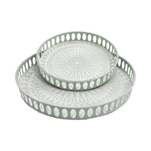 ΣΕΤ 2 ΜΕΤΑΛΛΙΚΟΙ ΔΙΣΚΟΙ Fylliana FL1510 MINT-ΛΕΥΚΟ ΧΡΩΜΑ 38x5εκ