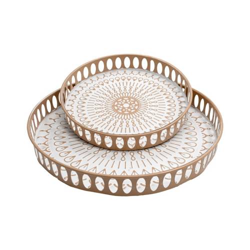 ΣΕΤ 2 ΜΕΤΑΛΛΙΚΟΙ ΔΙΣΚΟΙ Fylliana FL1510 ΜΠΕΖ-ΛΕΥΚΟ ΧΡΩΜΑ 38x5εκ