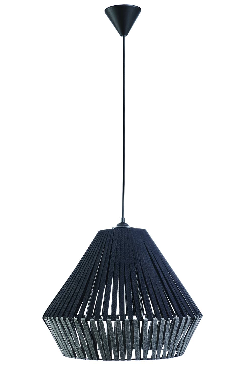 Φωτιστικό μονόφωτο ύφασμα  μαύρο/γκρι Ε27 Φ40