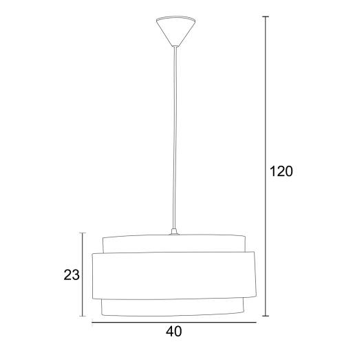 Φωτιστικό μονόφωτο αμπαζούρ διπλό Ε27 Φ40