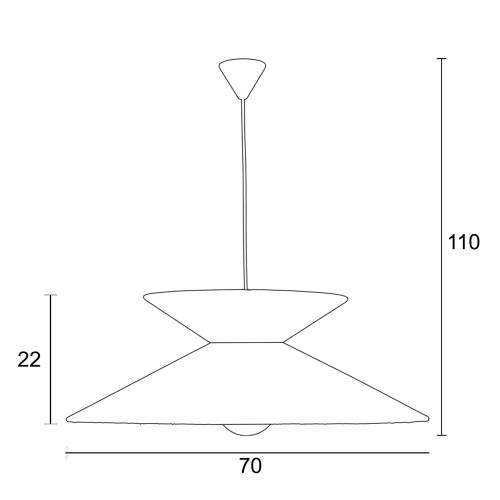 Φωτιστικό μονόφωτο  σχοινί μαύρο/natural  Ε27 Φ70