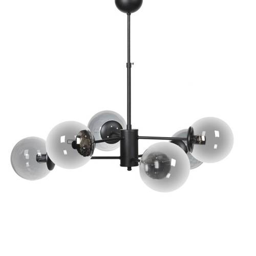 ΕΞΑΦΩΤΟ ΚΡΕΜΑΣΤΟ ΦΩΤΙΣΤΙΚΟ ΟΡΟΦΗΣ ΜΕΤΑΛΛΙΚΟ Fylliana ΜΑΥΡΟ-ΓΚΡΙ ΧΡΩΜΑ Ε27 80x60εκ