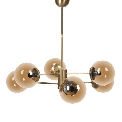 ΕΞΑΦΩΤΟ ΚΡΕΜΑΣΤΟ ΦΩΤΙΣΤΙΚΟ ΟΡΟΦΗΣ ΜΕΤΑΛΛΙΚΟ Fylliana ΜΠΡΟΝΖΕ-ΜΕΛΙ ΧΡΩΜΑ Ε27 80x60εκ