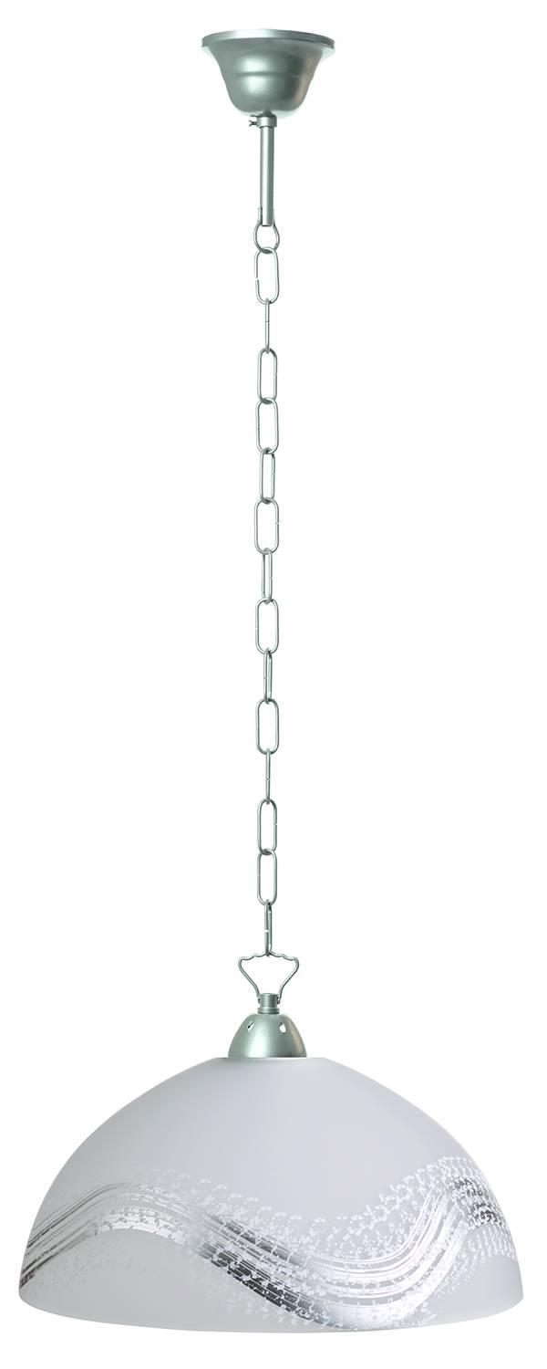 Φωτιστικό μονόφωτο γυαλί λευκό/ασημί Ε27 Φ36