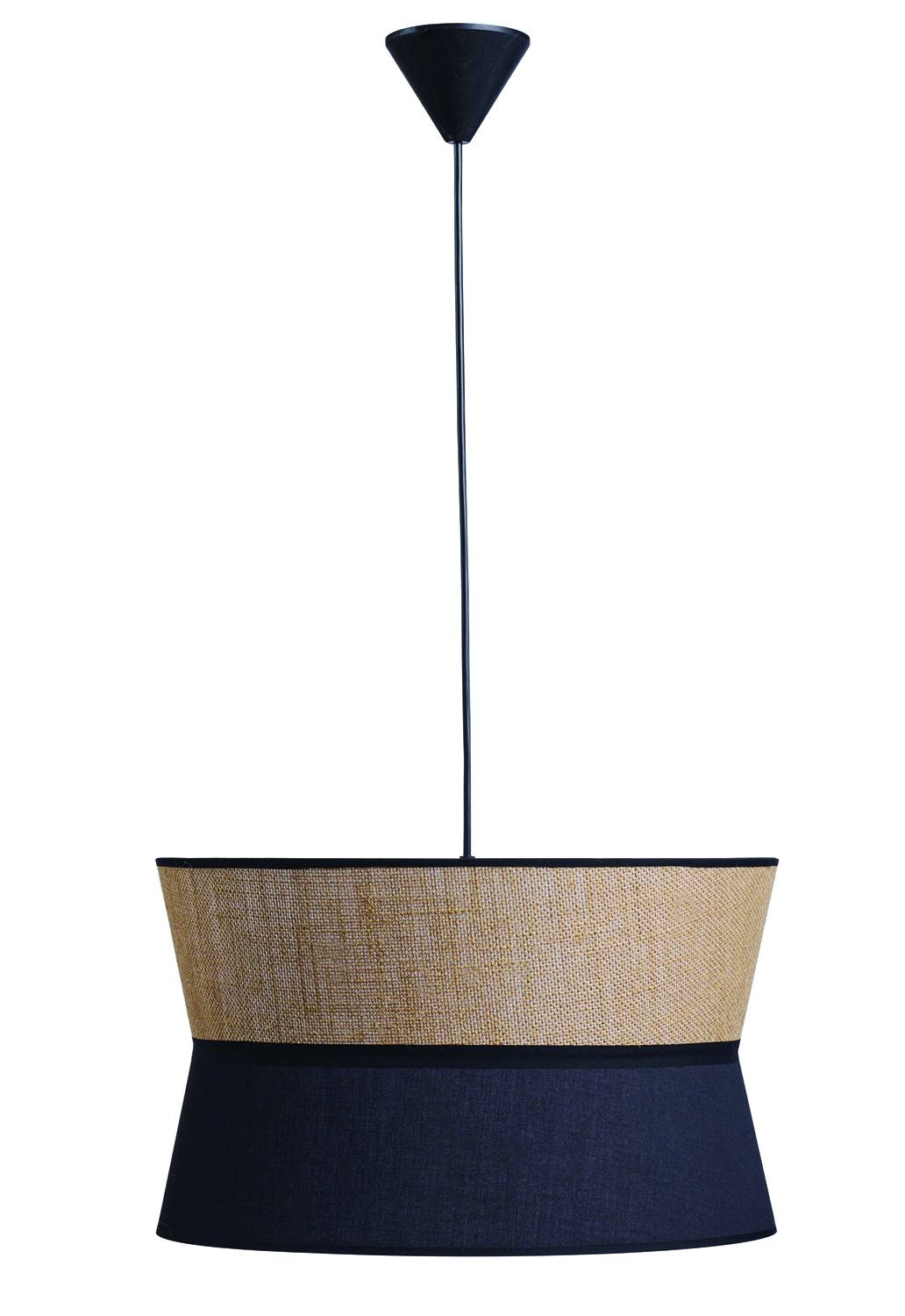 Φωτιστικό μονόφωτο αμπαζούρ διπλό μαύρο/μπεζ Ε27 Φ40