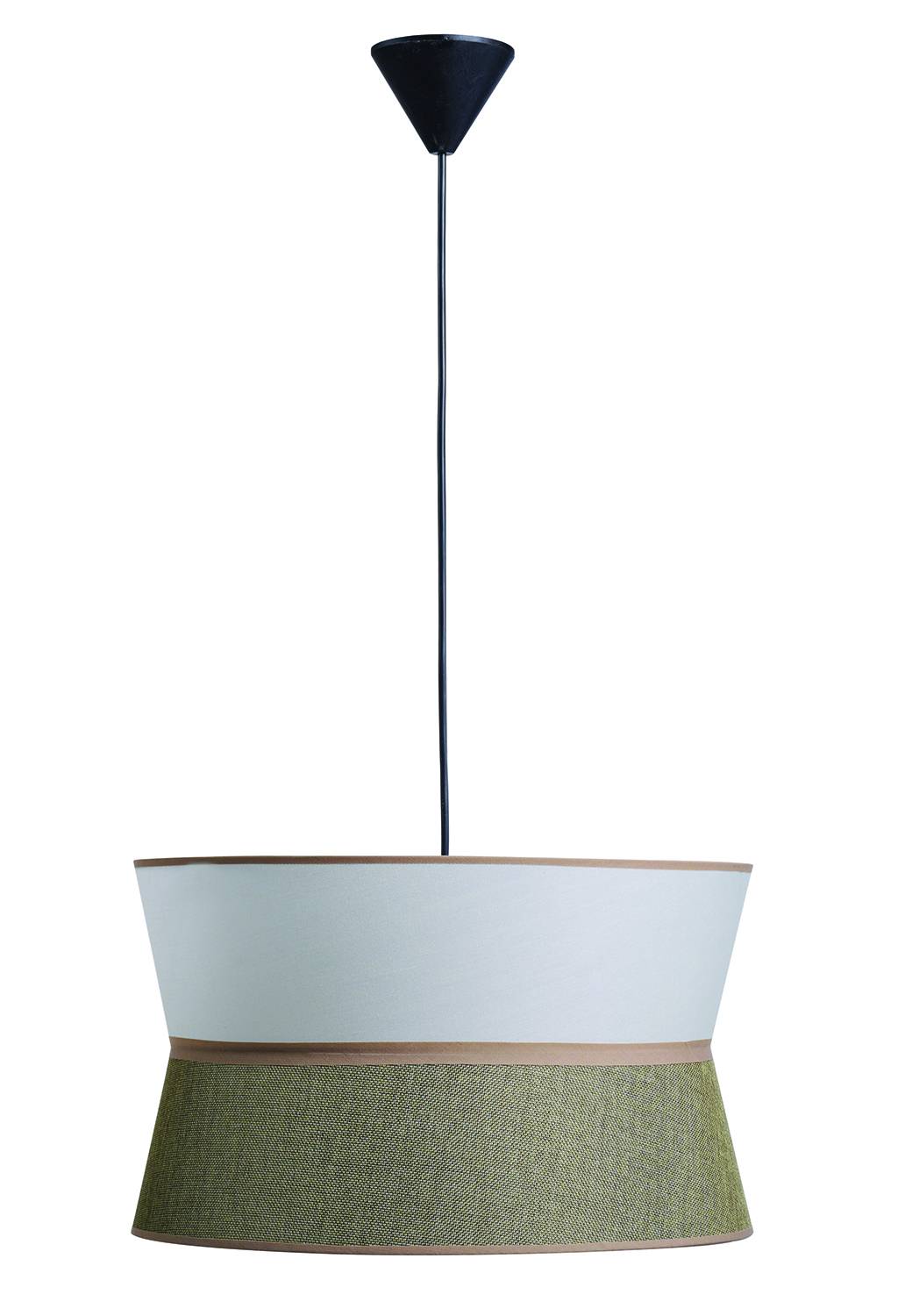 Φωτιστικό μονόφωτο αμπαζούρ διπλό πρασινο/εκρού Ε27 Φ40