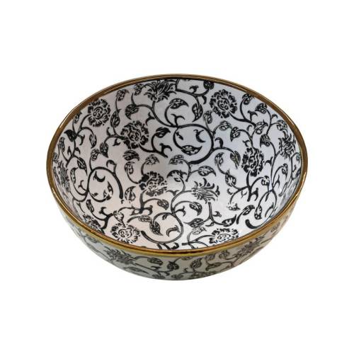 ΚΕΡΑΜΙΚΗ ΚΟΥΠ Fylliana FL22961 ΜΑΥΡΟ-ΛΕΥΚΟ-ΧΡΥΣΟ ΧΡΩΜΑ 25x10εκ