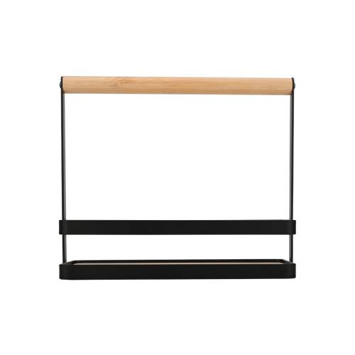 ESTIA ΘΗΚΗ ΟΡΓΑΝΩΣΗΣ BAMBOO ESSENTIALS ΜΕ ΧΕΡΟΥΛΙ 24x10.5x21.3cm ΜΕΤΑΛΛΙΚΗ ΜΑΥΡΗ