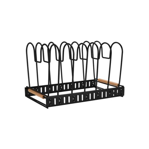 ESTIA ΘΗΚΗ ΜΕ ΔΙΑΧΩΡΙΣΤΙΚΑ BAMBOO ESSENTIALS ΜΕΤΑΛΛΙΚΗ ΜΕ ΧΕΡΟΥΛΙ 30.5x17.7x19cm ΜΑΥΡΗ