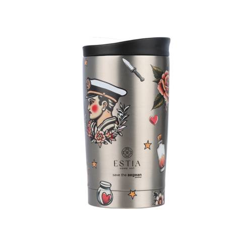 ESTIA ΘΕΡΜΟΣ TRAVEL MUG SAVE THE AEGEAN 350ml OLD SCHOOL INK