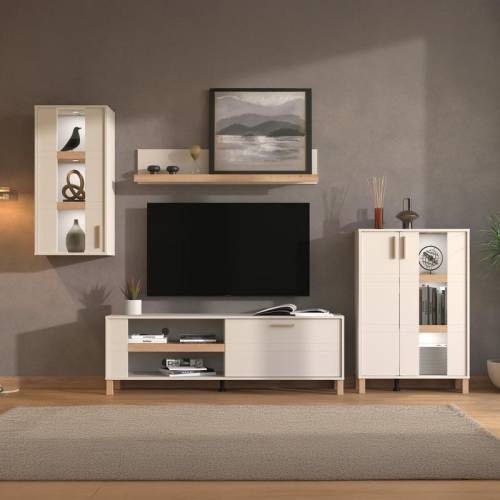 ΚΕΝΤΡΟ ΨΥΧΑΓΩΓΙΑΣ-ΣΥΝΘΕΣΗ SHEFFIELD CASMERE/ARTISAN OAK 289x40x181εκ