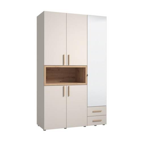 ΝΤΟΥΛΑΠΑ DONALD 3K2F1O h227 CASHMERE/ARTISAN OAK ΧΡΩΜΑ 135x57x227εκ