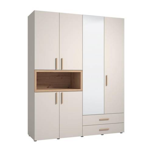 ΝΤΟΥΛΑΠΑ DONALD 4K2F1O h227 CASHEMERE/ARTISAN OAK ΧΡΩΜΑ 179x57x227εκ