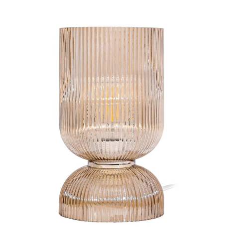 ΕΠΙΤΡΑΠΕΖΙΑ ΛΑΜΠΑ Fylliana FL24674 ΓΥΑΛΙΝΗ ΜΕΛΙ ΧΡΩΜΑ 12x29εκ Ε27