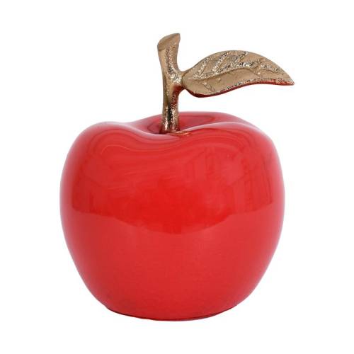 ΕΠΙΤΡΑΠΕΖΙΟ ΔΙΑΚΟΣΜΗΤΙΚΟ ΚΕΡΑΜΙΚΟ ΜΗΛΟ Fylliana FL25069 ΚΟΚΚΙΝΟ-ΧΡΥΣΟ ΧΡΩΜΑ 12x9εκ