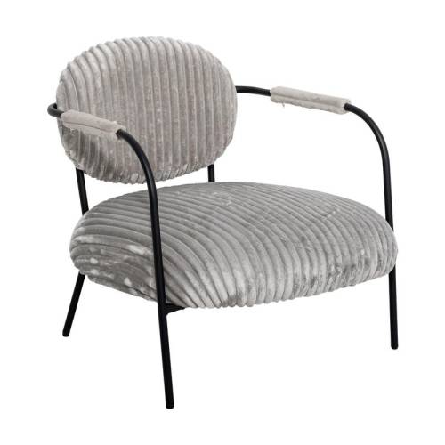 ΠΟΛΥΘΡΟΝΑ Fylliana FL812 ΓΚΡΙ ΥΦΑΣΜΑ ΜΕ ΜΕΤΑΛΛΙΚΑ ΠΟΔΙΑ 76x76x77εκ