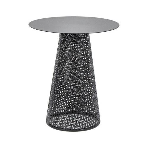 ΣΤΡΟΓΓΥΛΟ ΤΡΑΠΕΖΑΚΙ ΣΑΛΟΝΙΟΥ Fylliana FL2902 ΜΑΥΡΟ ΧΡΩΜΑ 40x46εκ