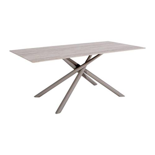 ΤΡΑΠΕΖΙ ΤΡΑΠΕΖΑΡΙΑΣ Fylliana FL1603 ΚΕΡΑΜΙΚΗ ΕΠΙΦΑΝΕΙΑ ΜΕ ΜΕΤΑΛΛΙΚΑ ΠΟΔΙΑ ΓΚΡΙ-ΜΠΕΖ ΧΡΩΜΑ 180x90x76εκ