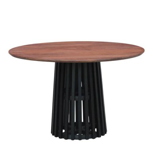 ΣΤΡΟΓΓΥΛΟ ΤΡΑΠΕΖΙ ΤΡΑΠΕΖΑΡΙΑΣ Fylliana "Mekong" ΚΑΦΕ-ΜΑΥΡΟ ΧΡΩΜΑ 120x76εκ