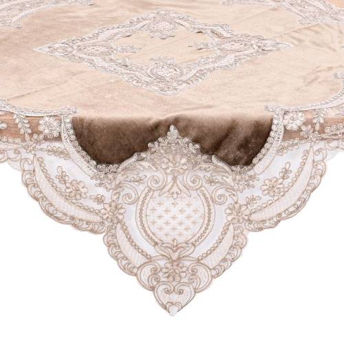 ΤΡΑΠΕΖΟΜΑΝΤΗΛΟ FYLLIANA ΚΑΦΕ ΧΡΩΜΑ 85x85εκ