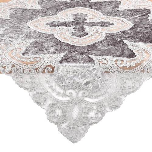 ΤΡΑΠΕΖΟΜΑΝΤΗΛΟ FYLLIANA ΜΠΛΕ-ΓΚΡΙ ΧΡΩΜΑ 85x85εκ