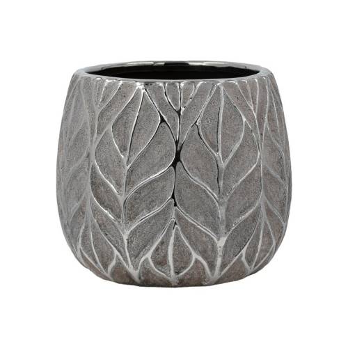 ΚΕΡΑΜΙΚΟ ΒΑΖΟ Fylliana FL126044 ΑΣΗΜΙ-ΚΑΦΕ 16x14εκ