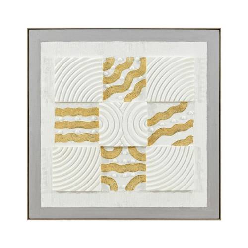 ΠΙΝΑΚΑΣ ΣΕ ΚΑΜΒΑ ΜΕ ΠΛΑΙΣΙΟ Fylliana FL25169 ΓΚΡΙ-ΛΕΥΚΟ-ΧΡΥΣΟ 102x7x102εκ