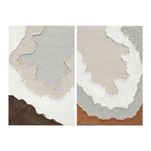 ΣΕΤ 2 ΠΙΝΑΚΕΣ ΣΕ ΚΑΜΒΑ Fylliana FL25541 ΜΠΕΖ-ΛΕΥΚΟ-ΚΑΦΕ 60x3x90εκ