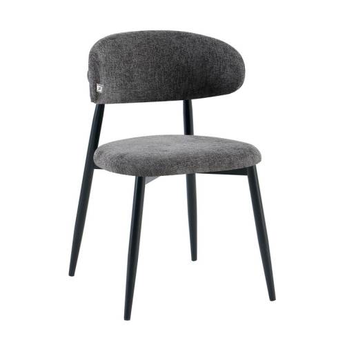 ΚΑΡΕΚΛΑ ΤΡΑΠΕΖΑΡΙΑΣ Fylliana FL2456 ΣΚΟΥΡΟ ΓΚΡΙ ΧΡΩΜΑ ΥΦΑΣΜΑΤΟΣ ΜΕ ΜΕΤΑΛΛΙΚΟ ΣΚΕΛΕΤΟ 48x48x82εκ