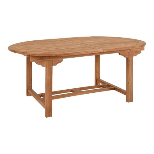 ΟΒΑΛ ΕΠΕΚΤΕΙΝΟΜΕΝΟ ΤΡΑΠΕΖΙ ΚΗΠΟΥ Fylliana "Oakley" ΜΑΣΙΦ ΞΥΛΟ ΤΕΑΚ ΦΥΣΙΚΟ ΧΡΩΜΑ 180-240x120x75εκ