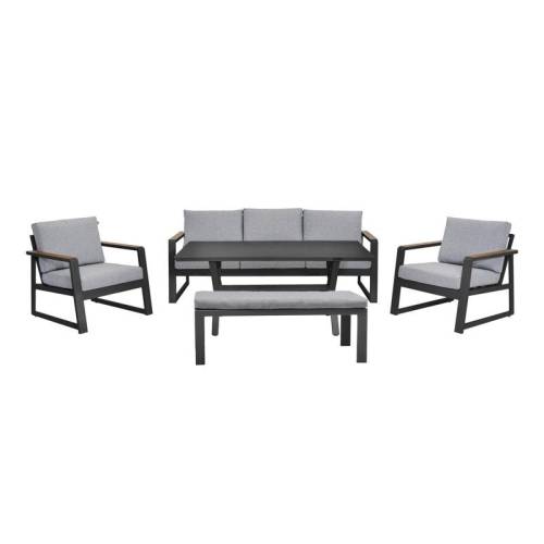 ΣΕΤ ΣΑΛΟΝΙ ΕΞΟΧΗΣ 5 ΤΕΜΑΧΙΩΝ Fylliana "Maya" ΣΚΟΥΡΟ ΓΚΡΙ ΧΡΩΜΑ