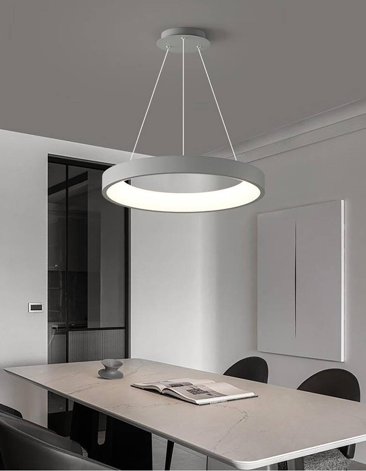 Φωτιστικό led γκρι 3CCT Dimmable by remote control 60w 5450Lm