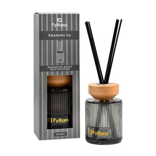 ΑΡΩΜΑΤΙΚΟ ΧΩΡΟΥ "Shangri-La"ΓΥΑΛΙΝΟ ΜΠΟΥΚΑΛΑΚΙ ΜΕ STICKS Fylliana FL25240 ΣΕ ΣΥΣΚΕΥΑΣΙΑ ΔΩΡΟΥ ΓΚΡΙ ΧΡΩΜΑ 200ml