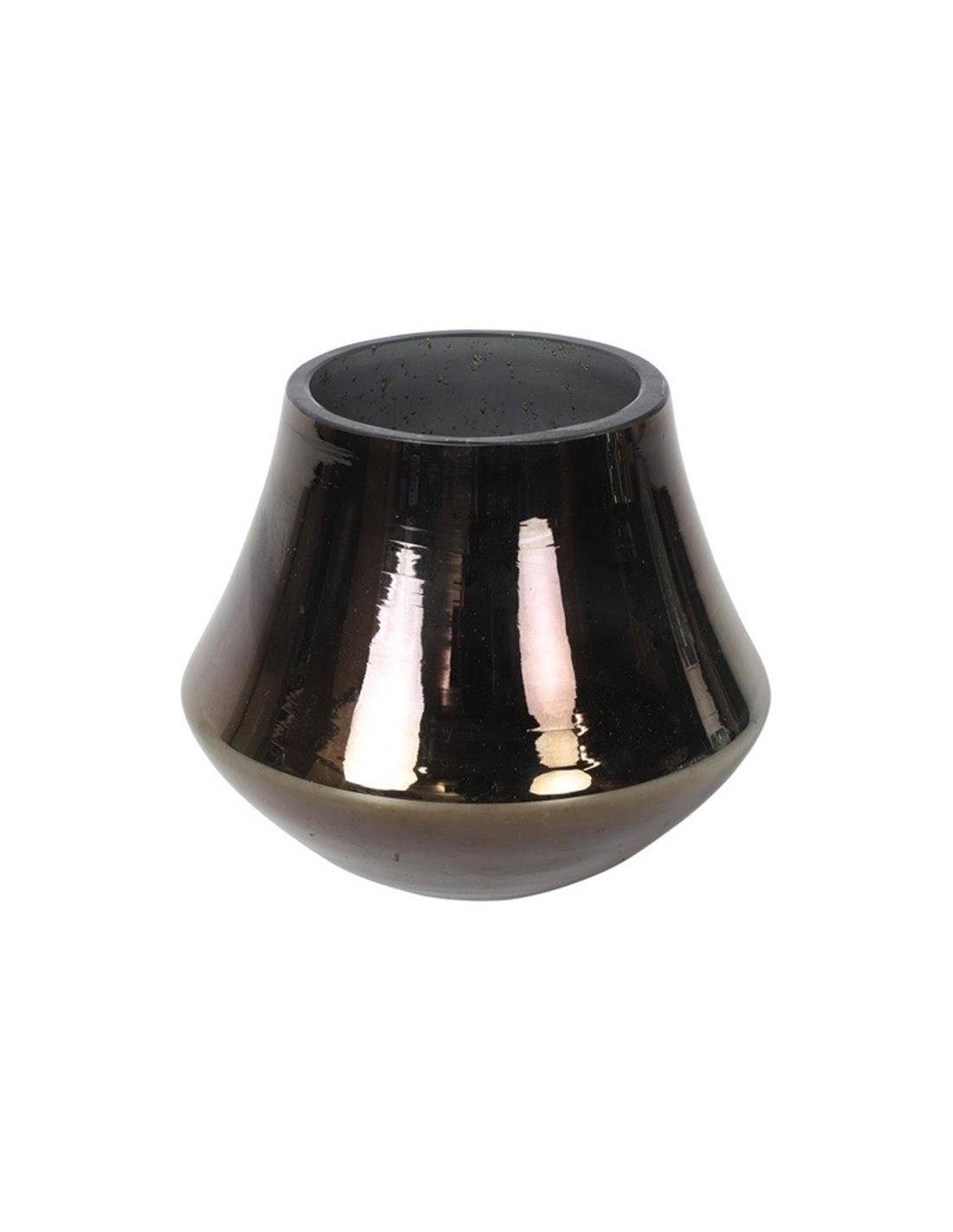 Βάζο γυάλ. γκρι Φ12 Η10cm