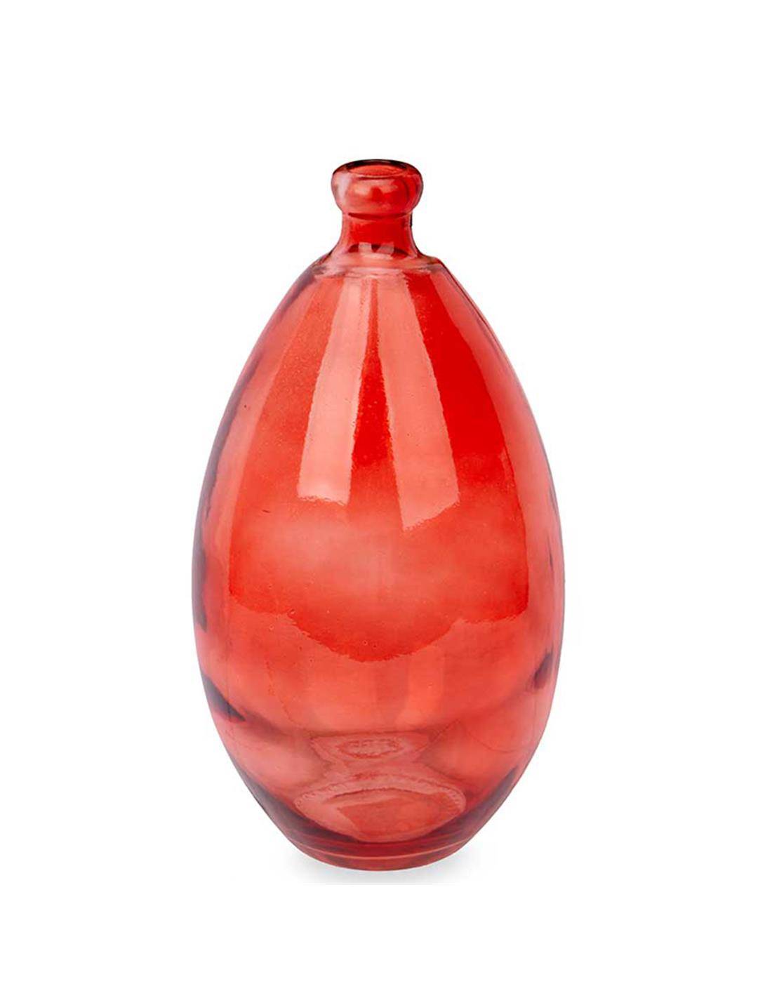 Βάζο γυάλ.κόκκινο στενό στόμιο Φ17Η30cm