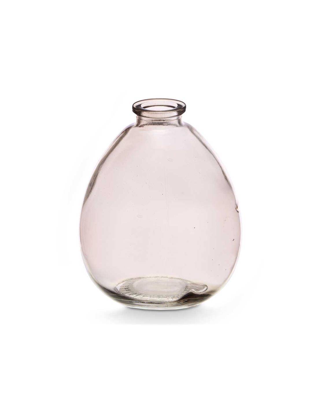 Βάζο γυάλ. μπουλ στενό στόμιο γκρι 10x12,3cm