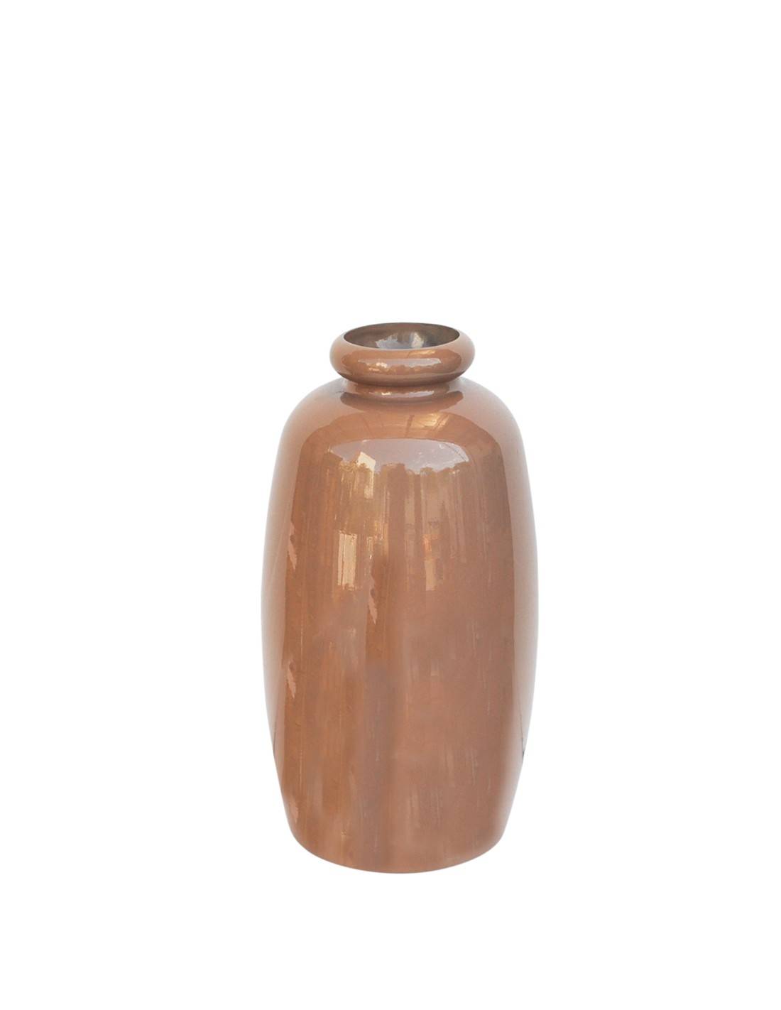 Βάζο γυάλ.recycled moca γαλακτ. Η35cm