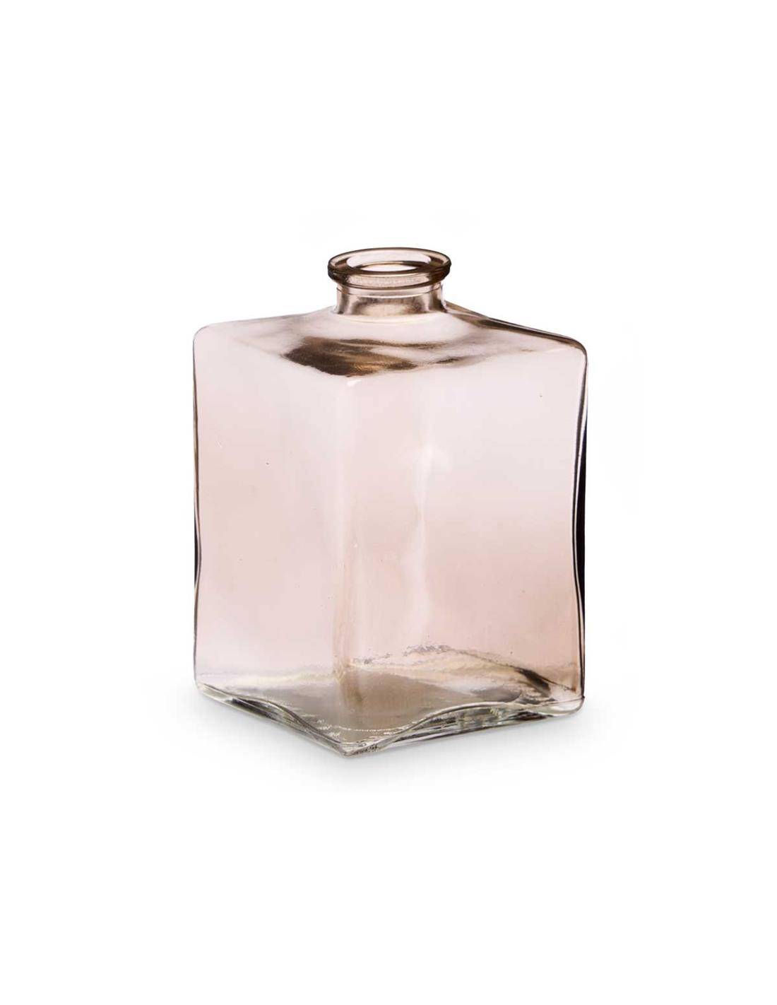 Βάζο γυάλ.τετράγωνο γκρι 8x8x12cm