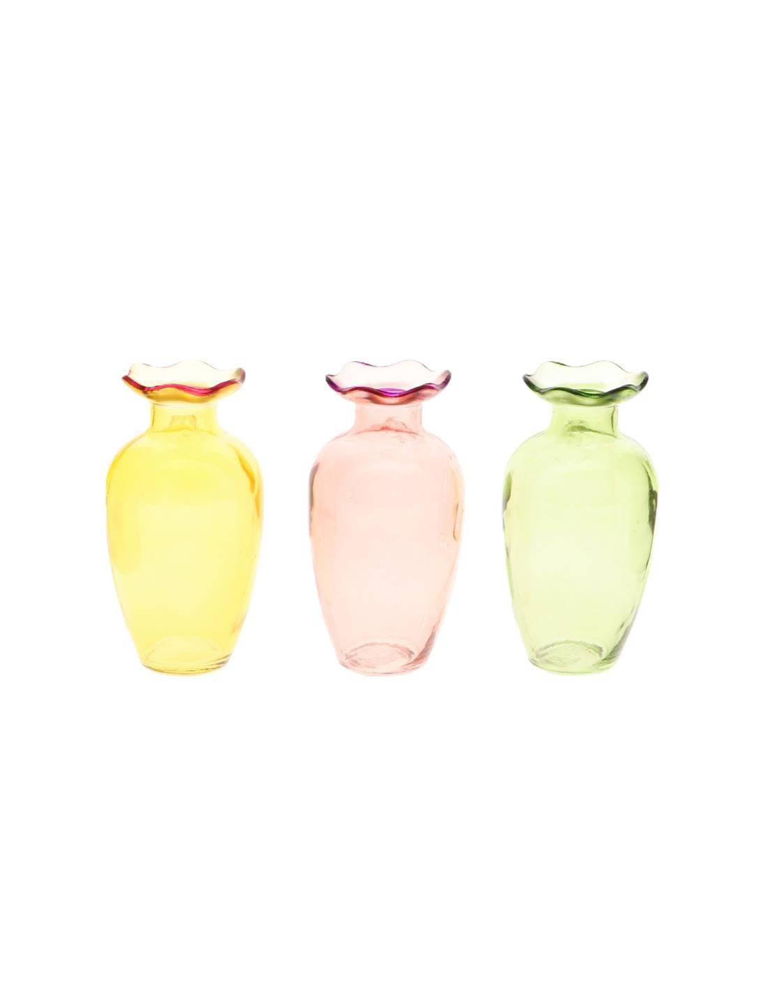 Βάζο γυάλινο 3χρώματα 7,3x14cm