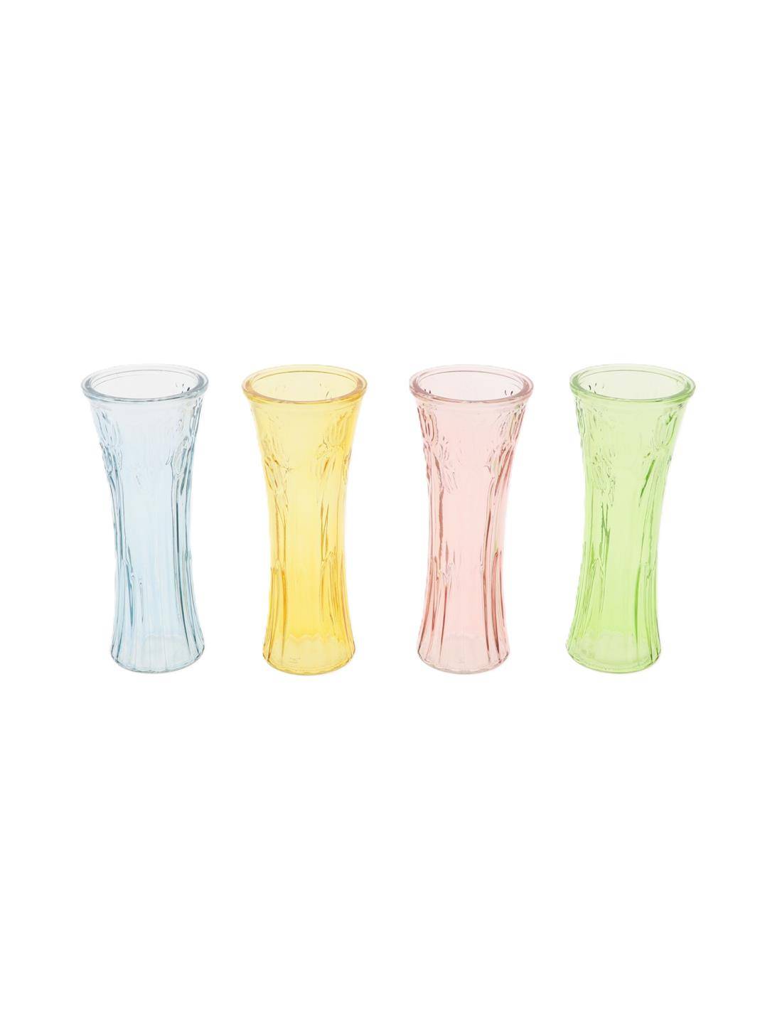 Βάζο γυάλινο 4χρώματα 8x19,5cm
