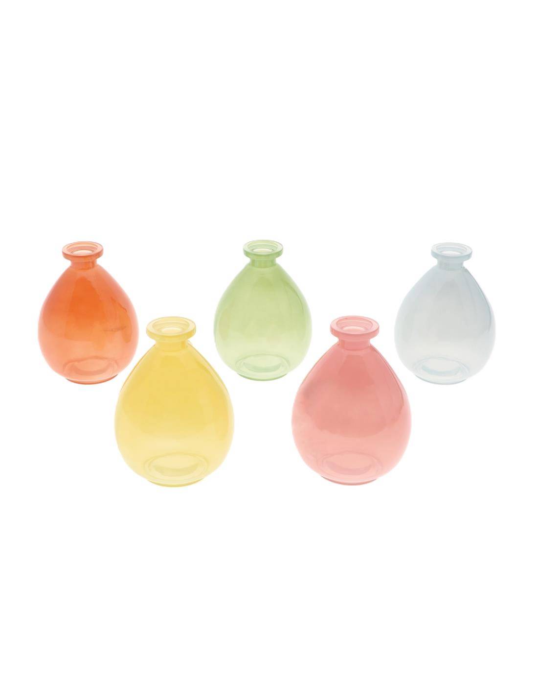 Βάζο γυάλινο 5χρώματα 11x14,5cm