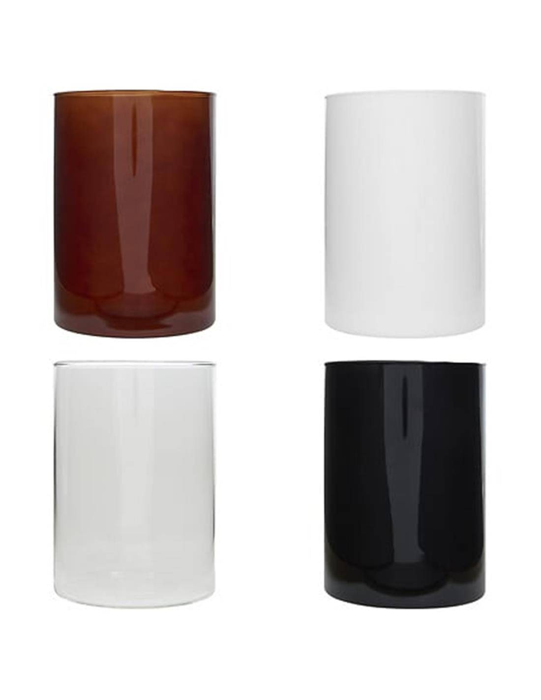 Βάζο γυάλινο 4 χρωματα κυλινδρικό 14x20cm