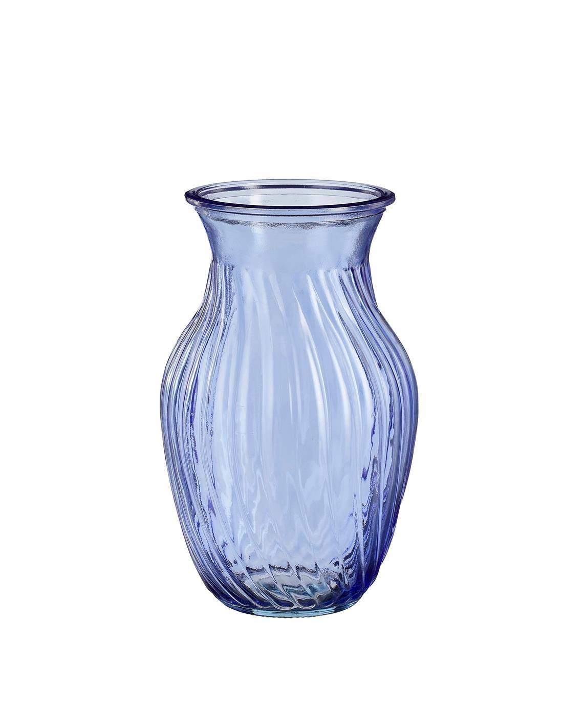 Βάζο γυάλινο μπλε διάφανο Φ12Η20cm