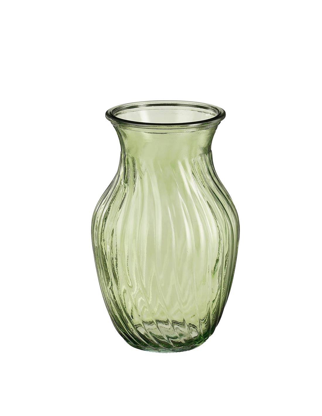 Βάζο γυάλινο πράσινο διάφανο Φ12Η20cm