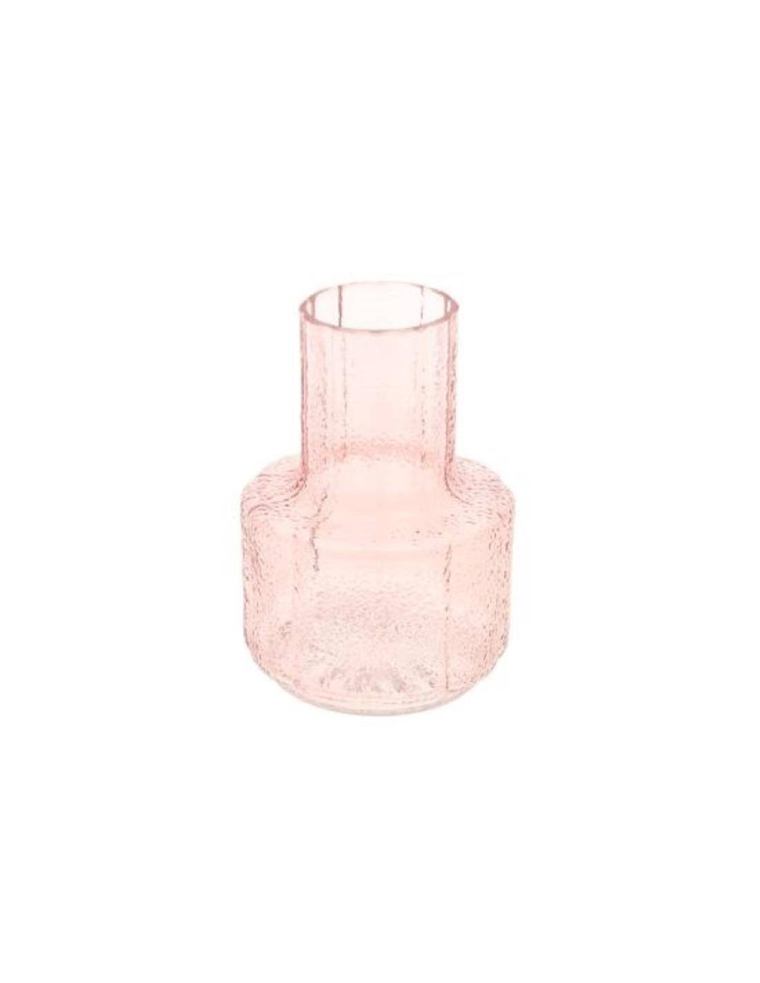 Βάζο γυάλινο ροζ 13,5x19cm