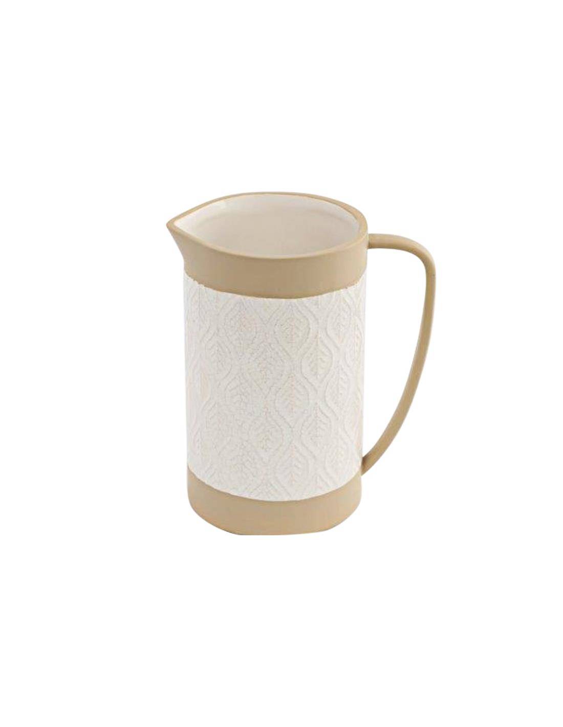 Βάζο κανάτα κεραμική εκρού/μπεζ Φ20 Η18,5cm