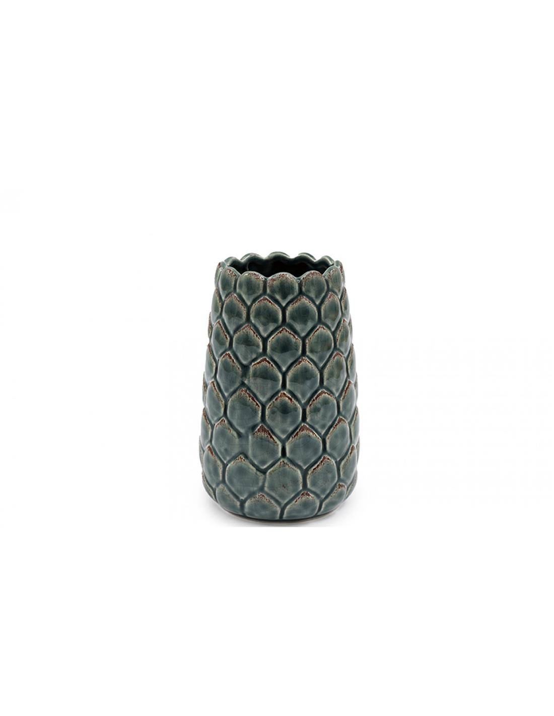 Βάζο κεραμ. Πράσινο αγγινάρα 10x15,1cm