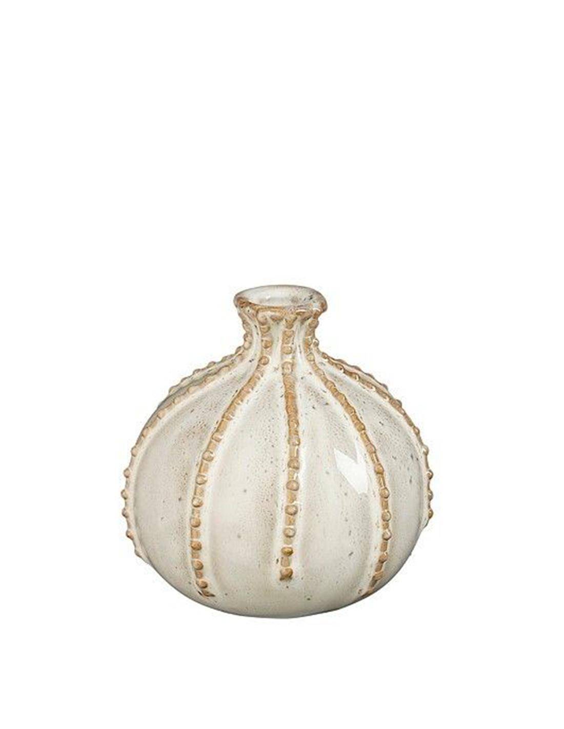 Βάζο κεραμικό εκρού "Stephanie" Φ11.5Η11.5 cm